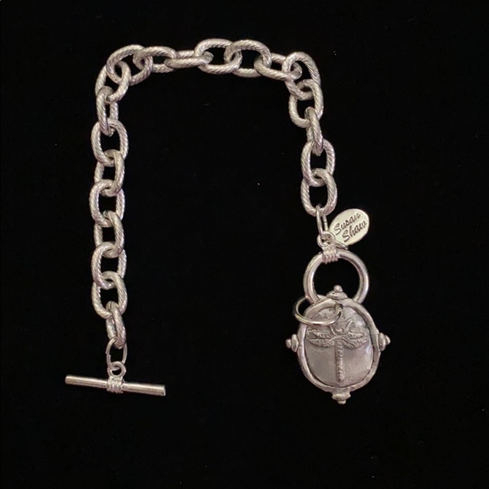 Silver Dragon Fly Link Bracelet